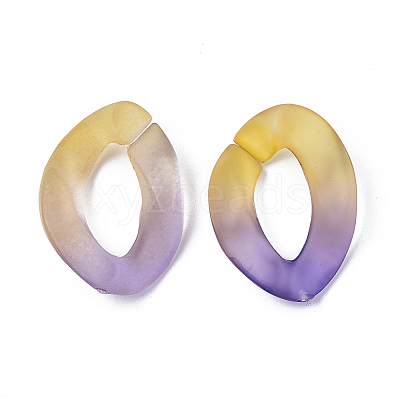 Spray Painted Two Tone Transparent Acrylic Linking Rings X-OACR-S036-001A-N-1