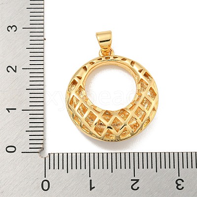 Brass Pave Clear Cubic Zirconia Pendants KK-U009-13G-02-1