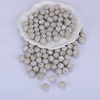 Round Silicone Focal Beads SI-JX0046A-69-1