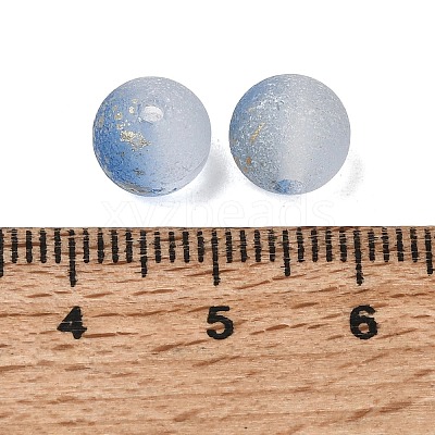 Frosted Transparent Glass Beads GLAA-A045-04L-1