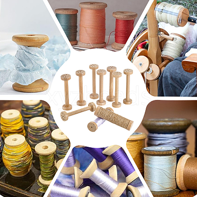 Wooden Bobbins AJEW-WH0031-47A-1