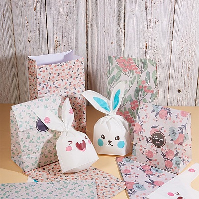 Animals Theme Plastic Bags and Flowers Floral Paper Gift Bag ABAG-PH0002-32-1