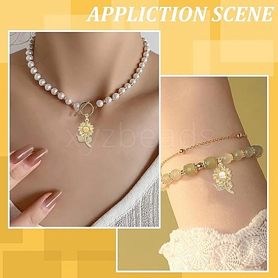 2Pcs 2 Colors Brass Micro Pave Cubic Zirconia with Resin Pendants KK-YW0004-47-1