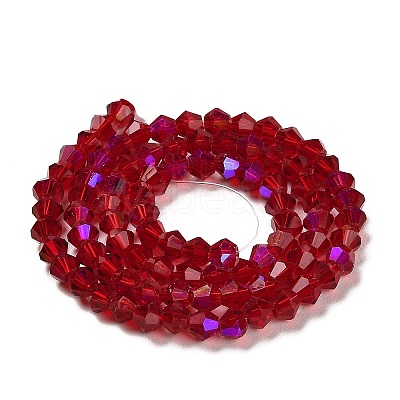 Transparent Electroplate Glass Beads Strands GLAA-F029-3mm-D27-1