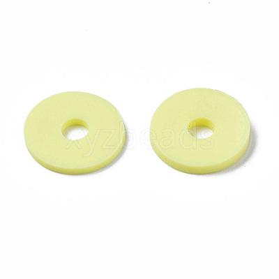 Flat Round Handmade Polymer Clay Beads CLAY-R067-12mm-23-1