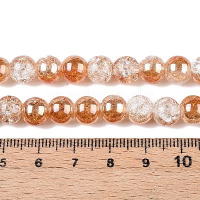 Electroplated Crackle Glass Beads Strands X-EGLA-N014-8mm-01-1