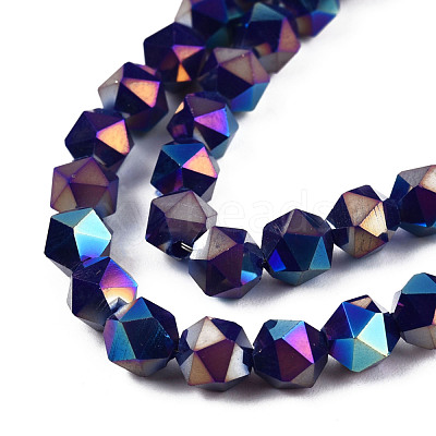 Electroplate Opaque Glass Beads Strands EGLA-T019-05J-1