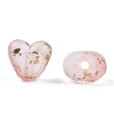 Transparent Frosted Spray Painted Acrylic Beads FACR-TAC0004-02C-1