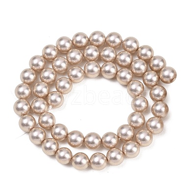 Frosted Glass Pearl Beads Strands GLAA-A044-08A-12-1