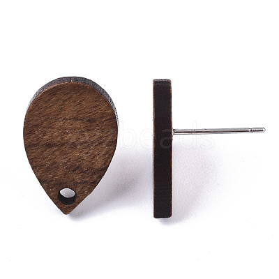 Walnut Wood Stud Earring Findings MAK-N033-007-1