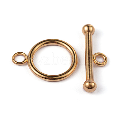 Ion Plating(IP) 304 Stainless Steel Ring Toggle Clasps LS-X-STAS-L176-13G-1