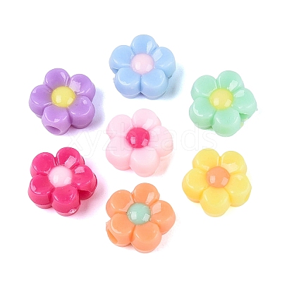 Two Tone Opaque Acrylic Beads OACR-Q203-06-1
