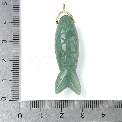 Natural Green Aventurine Carved Pendants G-P599-07G-06-1