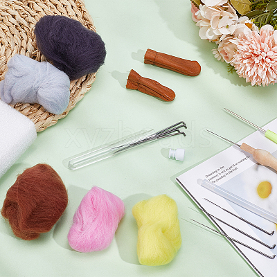 Needle Felting Wool Roving AJEW-PH0011-68-1
