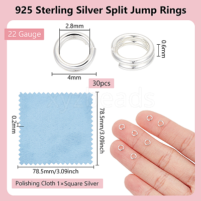 925 Sterling Silver Split Jump Rings FIND-BC0005-42A-1