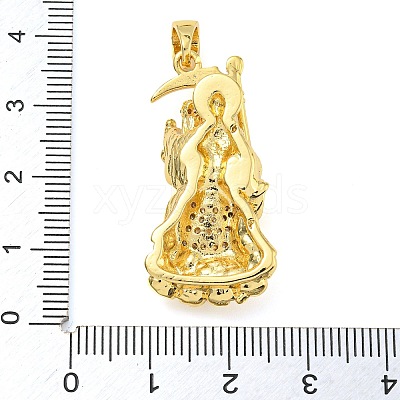Rack Plating Brass Micro Pave Cubic Zirconia Pendants KK-Z063-09G-03-1