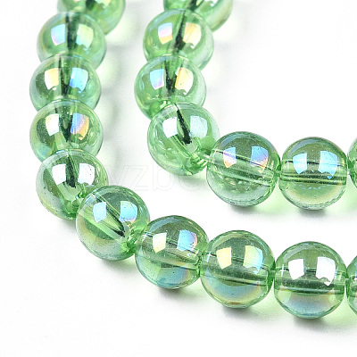 Electroplate Transparent Glass Beads Strands GLAA-T032-T4mm-AB15-1