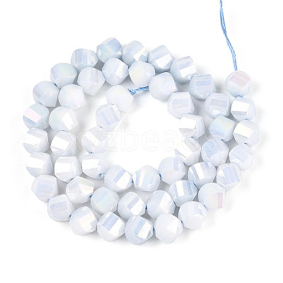 Anti-Tarnish Electroplate Glass Beads Strands GLAA-T025-8mm-14C-1