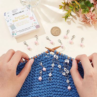 1Pc Acrylic Number Bead Knitting Row Counter Chains HJEW-BC0001-34B-1