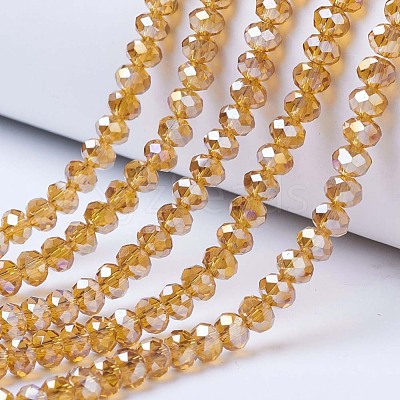 Electroplate Glass Beads Strands EGLA-A034-T4mm-B05-1