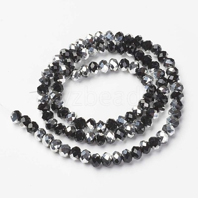 Electroplate Transparent Glass Beads Strands EGLA-A034-T4mm-M01-1