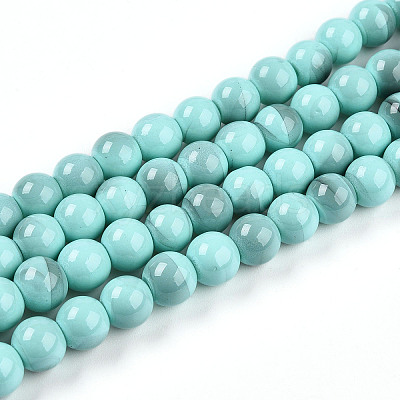 Baking Paint Glass Beads Strands DGLA-N013-8mm-04-1