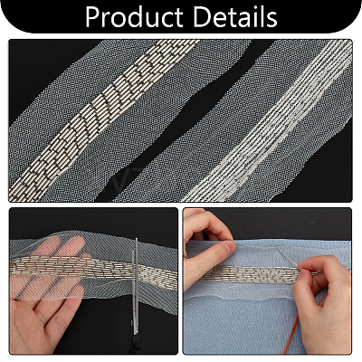 2 Yards 9-Row Glass Seed Beaded Lace Trim OCOR-FG0002-60B-1