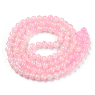 Crackle Baking Paint Imitation Jade Glass Beads Strands LS-DGLA-T003-10mm-01-1