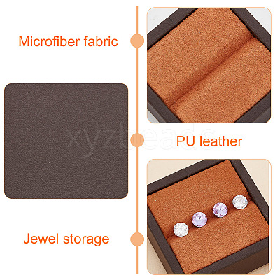 Square Imitation Leather with Fibre Cloth Loose Diamond Jewelry Display Case ODIS-WH0038-23A-1