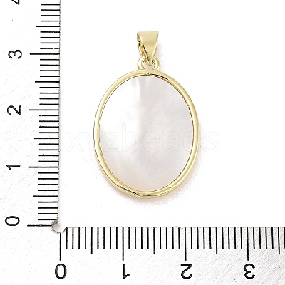 Rack Plating Brass Pave Shell Pendants KK-Z064-28G-04-1