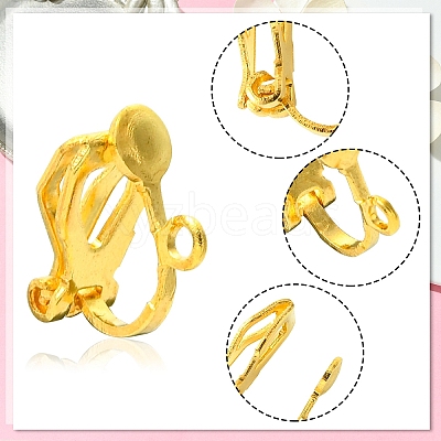 80Pcs 8 Colors Brass Clip-on Earring Findings FIND-YW0005-35-1