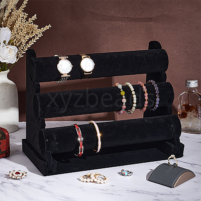 Wholesale 3-Tier T Bar Velvet Detachable Bracelet Display Stands
