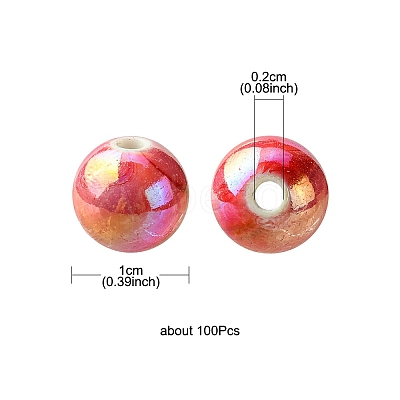 AB Color Wave Printed Acrylic Beads MACR-YW0002-70-1