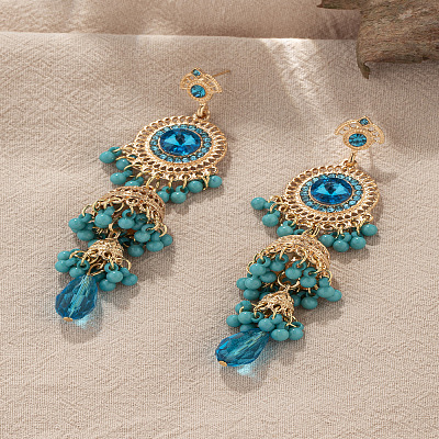 Alloy Acrylic Dangle Stud Earrings FS-WG31A95-08-1