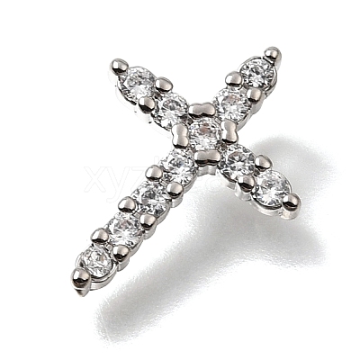 Brass Micro Pave Clear Cubic Zirconia Pendants CU-CBA9883-05C-P-1