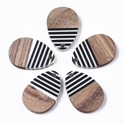Resin & Walnut Wood Pendants X-RESI-T035-12-1
