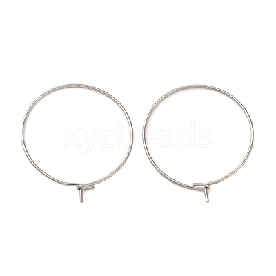 304 Stainless Steel Hoop Earrings Findings STAS-I120-60B-P-1