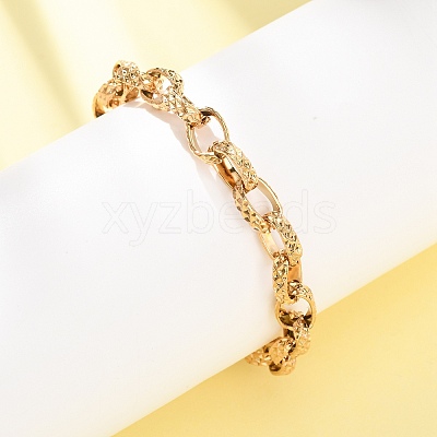 304 Stainless Steel Oval Link Chain Bracelets for Women BJEW-F529-09G-1