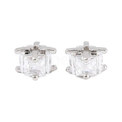 Brass Clear Cubic Zirconia Beads KK-B186-21A-P-1