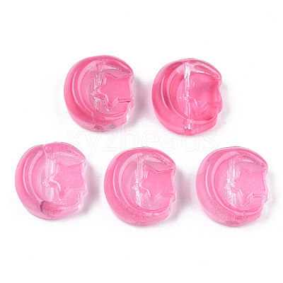 Transparent Spray Painted Glass Beads GLAA-N035-036-C08-1