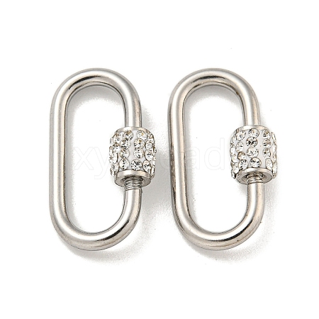 304 Stainless Steel Screw Carabiner Lock Charms STAS-C092-02B-P-1