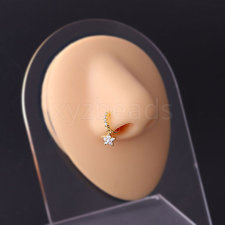 316L Surgical Stainless Steel Micro Pave Clear Cubic Zirconia Nose Rings WG1DB5B-17-1