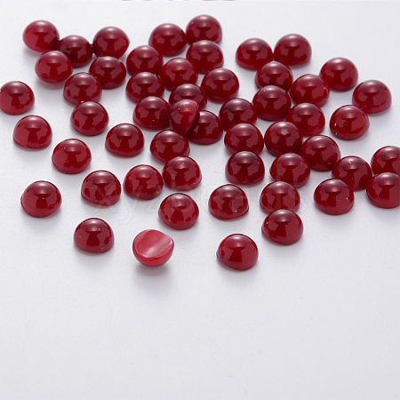 Half Round ABS Plastic Imitation Pearl Cabochons MRMJ-Q092-6mm-D06-1