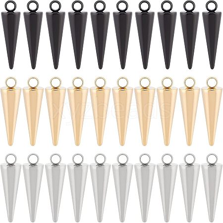 32Pcs 4 Style 2 Colors 304 Stainless Steel Pendants STAS-UN0026-37-1