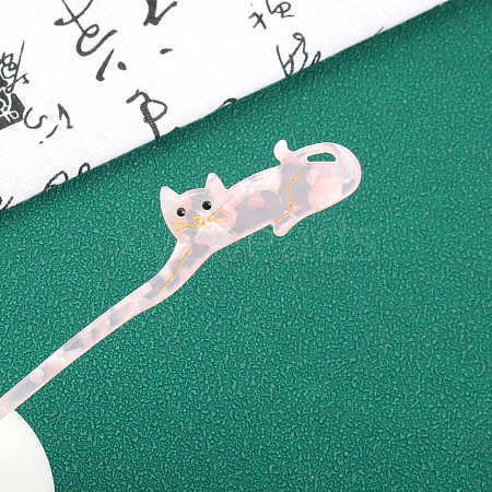 Cute Cat Cellulose Acetate Hair Sticks PW-WGAF884-04-1