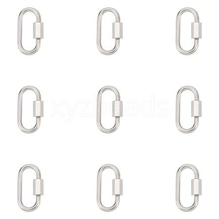 10Pcs 304 Stainless Steel Screw Carabiner Lock Charms STAS-UN0058-40P-1