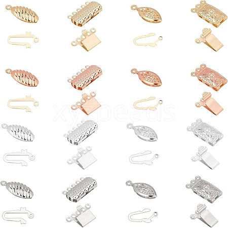 Unicraftable 32Set 4 Style 304 Stainless Steel Box Clasps STAS-UN0023-40-1