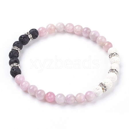 Natural Kunzite Stretch Bracelets BJEW-JB03739-01-1