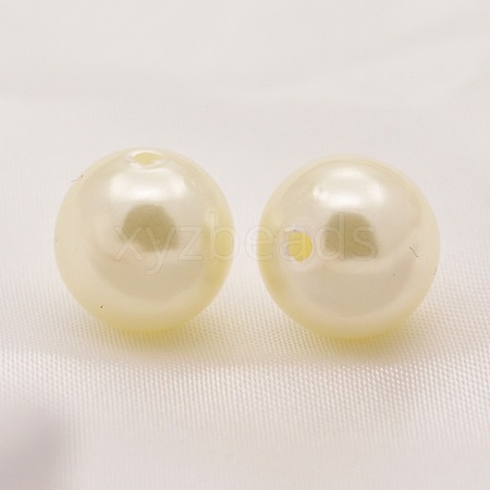 ABS Plastic Imitation Pearl Round Beads SACR-S074-10mm-A41-1
