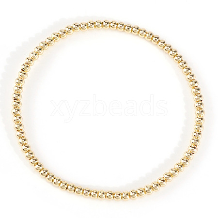 Round Brass Beads Stretch Bracelets for Women UX1023-8-1
